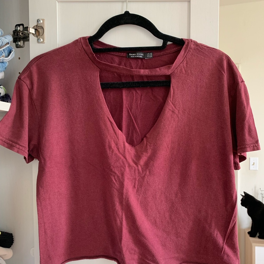 Bershka Cut-Out Crop Top